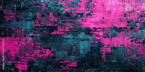 Obraz na płótnie Abstract Pink and Teal Graphic Design w salonie
