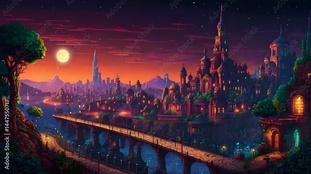 Fototapeta premium night view of the city