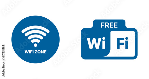 Wifi zone icons, Free WiFi signs, Wireless internet symbols, Wifi badge set, Network access logos, Internet hotspot design, Signal strength graphics, Digital connection icons