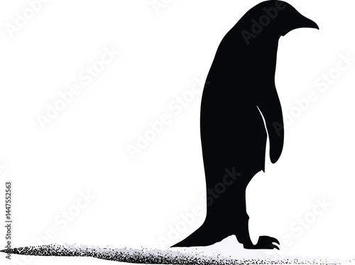Penguin Silhouette on Ice