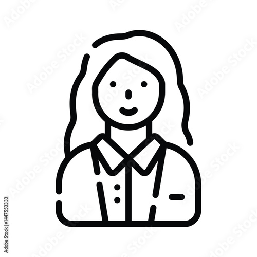 Here is a line icon showing female manager