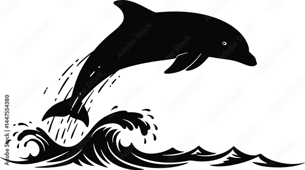 Obraz premium Leaping Dolphin Silhouette