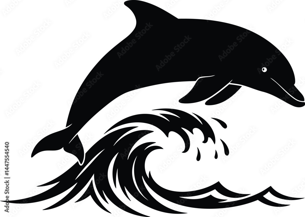 Obraz premium Leaping Dolphin Silhouette