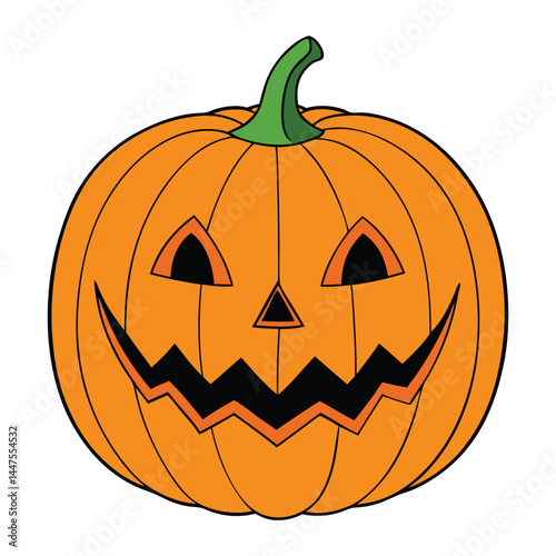 A pumpkin jack-o’-lantern head with a glowing, carved face, flickering light inside, and an eerie grin, perfect for spooky Halloween nights.