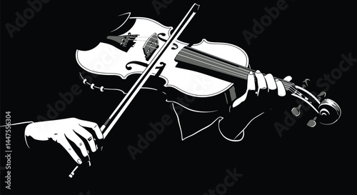 Black and White Violin Silhouette