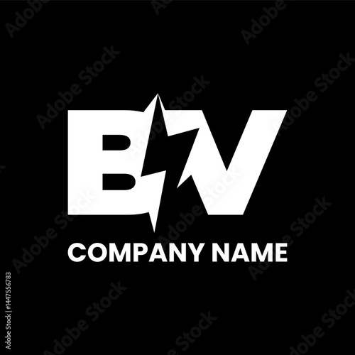 BV electric energy company logo design
