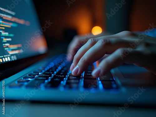 Nahaufnahme eines Laptops mit sichtbarem Tastendruck