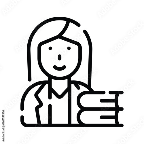 Have a look at this trendy line icon of librarian