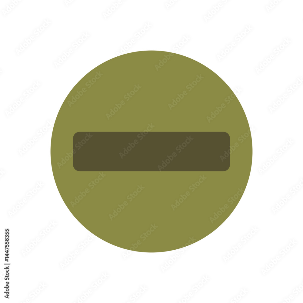 Minimal Military Green Do Not Enter Symbol on White Background Minimal Military Green Do Not Enter Symbol on White Background
