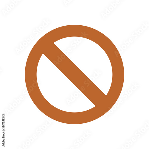 Minimal Style No Symbol with Diagonal Slash on White Background
