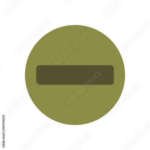 Minimal Military Green Do Not Enter Symbol on White Background