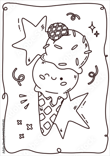 coloring page ice cream