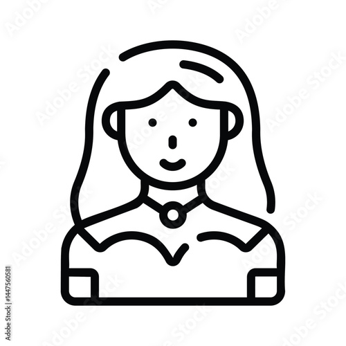 A well designed linear icon showing actress avatar