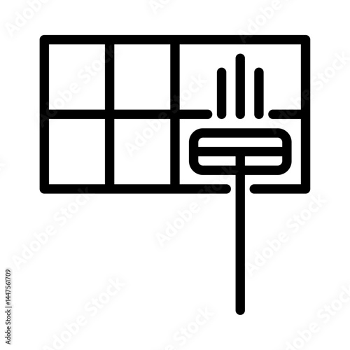 mopping floor outline icon. mop black line illustration.