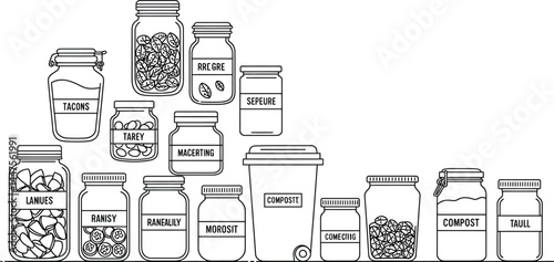 Zero Waste Kitchen: Sustainable Lifestyle Vector