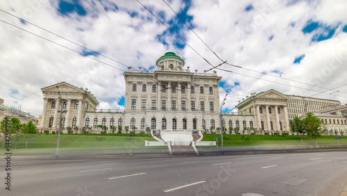 Canvas Print Old building of State Russian library, historical building famous as Pashkov Hou