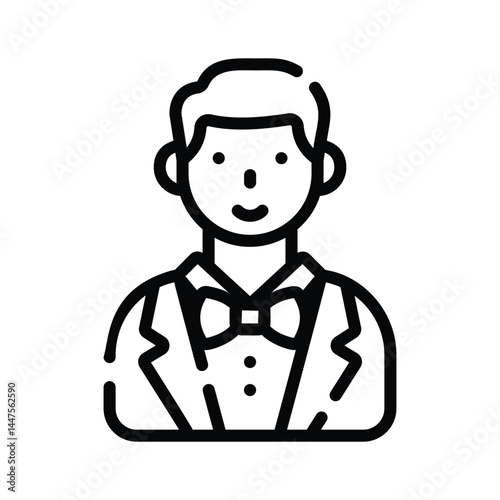 Check out our premium line style icon of groom