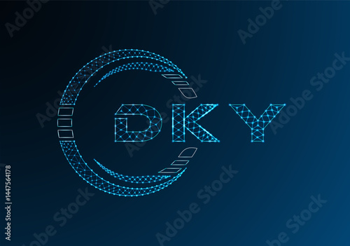 DKY low poly letter logo vector design. DKY lower poly logo design.