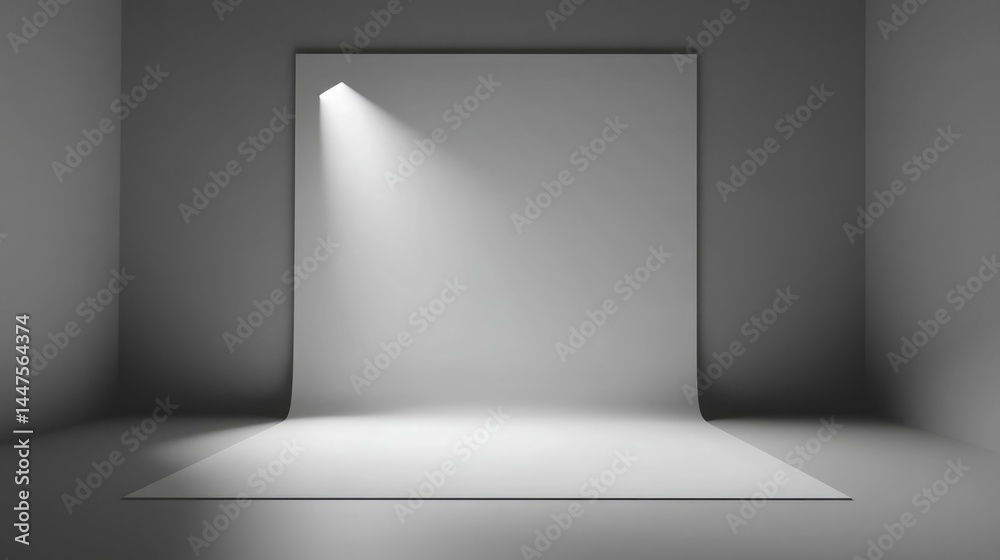 Fototapeta premium A sleek 3D lightbox with soft gray background and even lighting, ideal for crisp stock photography