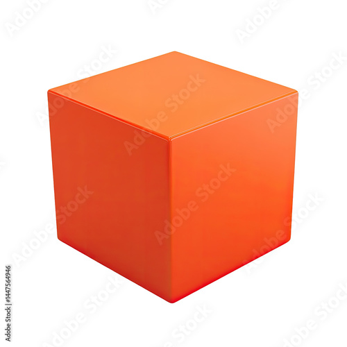 Solid, vibrant orange cube