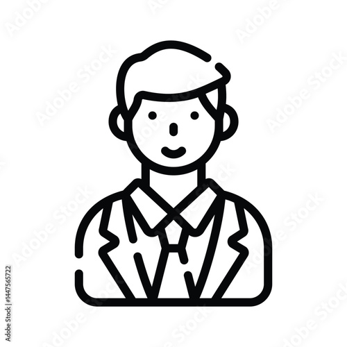 Executive man icon designed in outline style