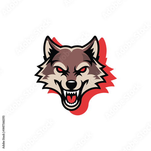 vector illustration of snarling ferret face for logo design
