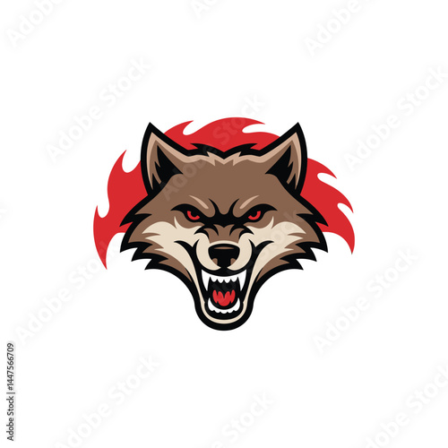 Logo design featuring snarling ferret face in vector illustration

