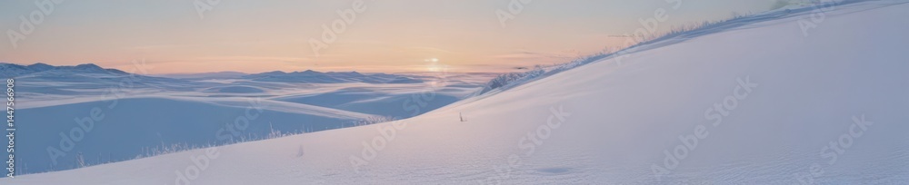 A pristine, powdery snowdrift against a vast, frozen winter landscape , winter wonderland, winter A pristine, powdery snowdrift against a vast, frozen winter landscape , winter wonderland, winter