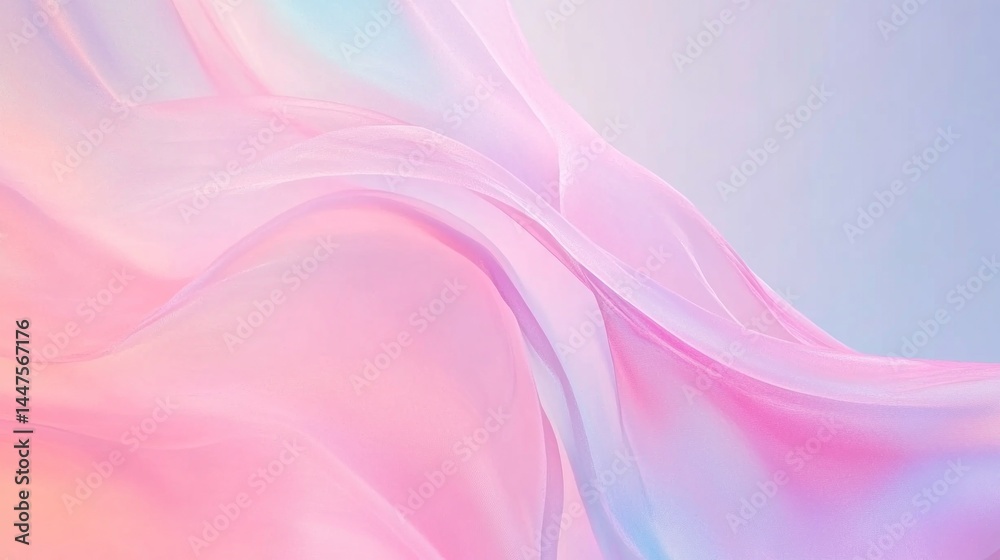 Fototapeta premium Delicate, pastel-hued fabric folds and smooth textures.