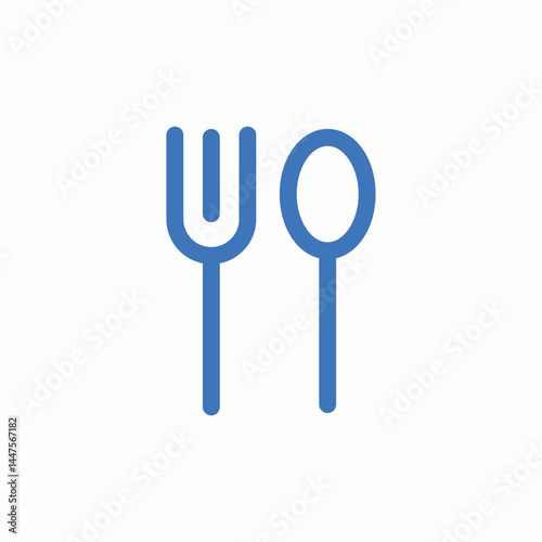 cutlery spoon fork icon sign vector
