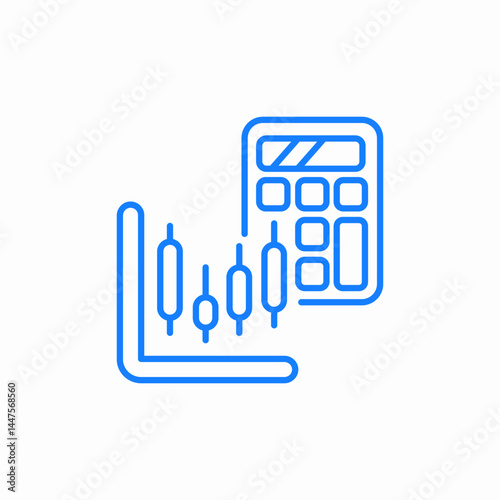economic forecast blue icon sign vector