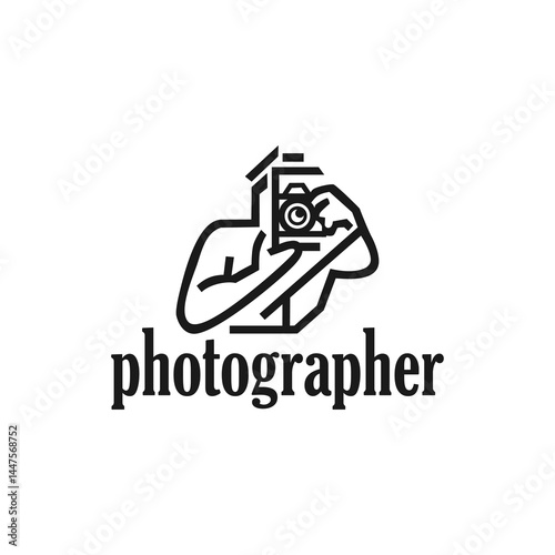 abstract logo design for film crew, cameraman, photographer, vector, line, silhouette, illustration, production, cinema, studio, movie, crew, film, video, vector, media, camera