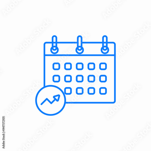 growth calendar icon sign vector