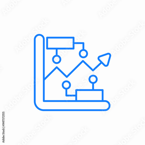 growth roadmat blue icon sign vector