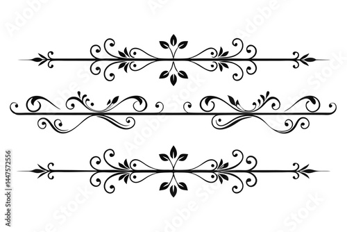Elegant Black and White Ornate Divider Set