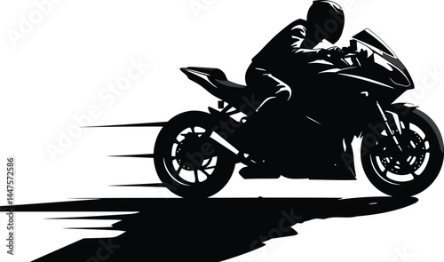 Speeding Motorcycle Silhouette