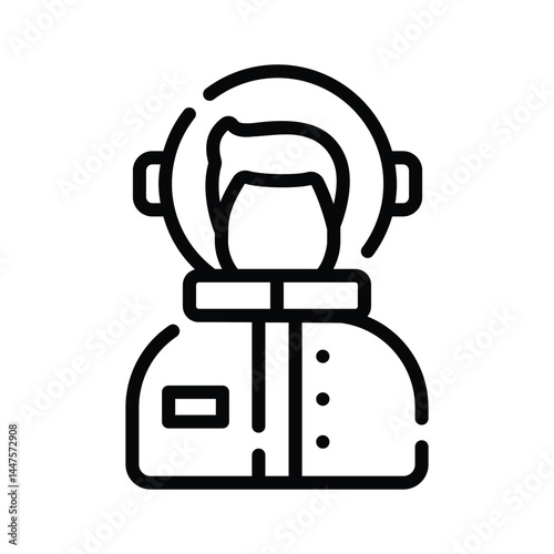 Here is a latest line icon showing astronaut profile