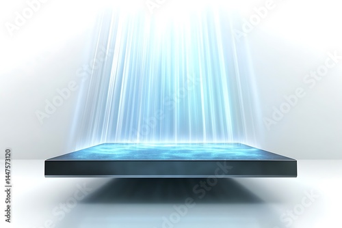 Hovering Platform with Cascading Energy Beams photo