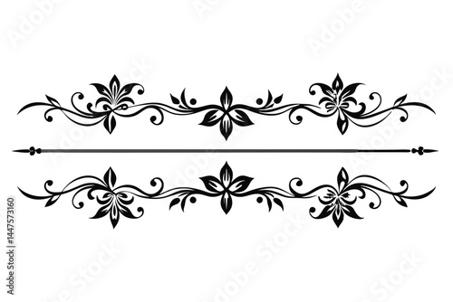 Elegant Black and White Ornate Divider Set