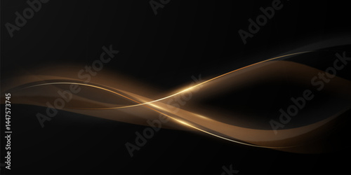 Abstract modern design black background with luxury golden elements vector illustration.