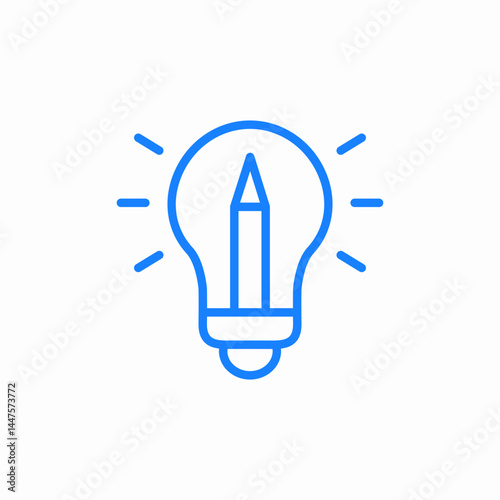 idea creative bulb blue icon sign vector