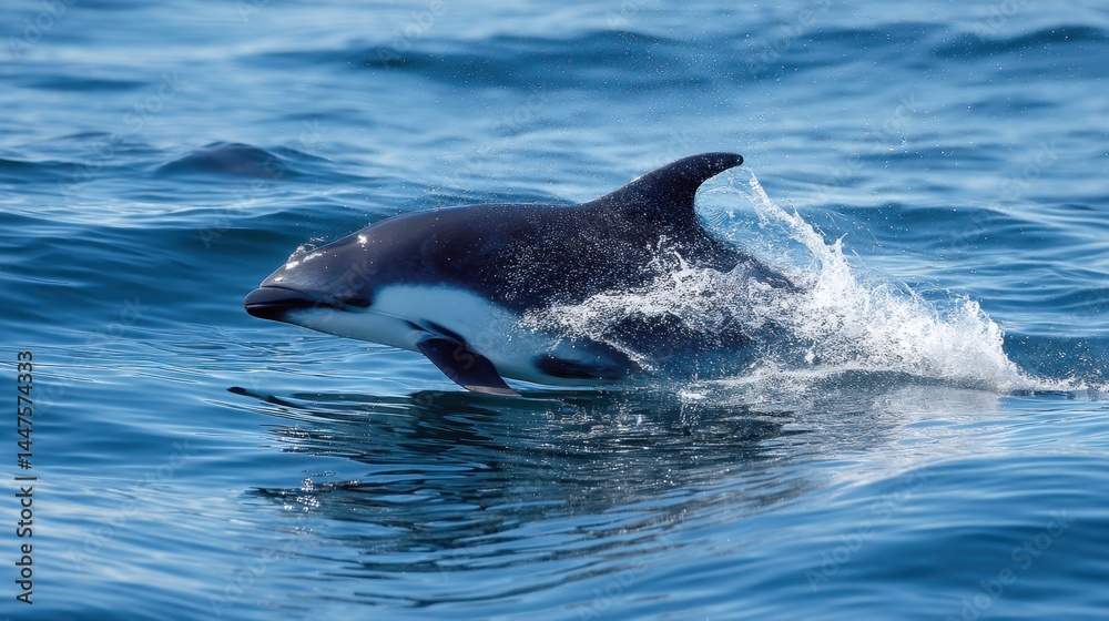Fototapeta premium Leaping Dolphin: Marine Life in Motion