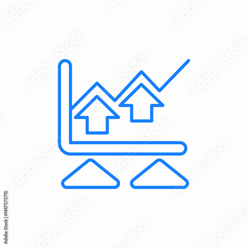 market expansion blue icon sign vector