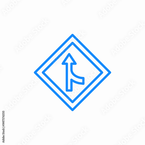 merge traffic road blue icon sign vector