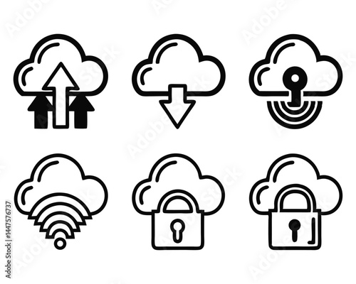 cloud storage icon set
