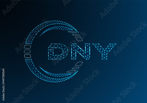 DNY low poly letter logo vector design. DNY lower poly logo design.