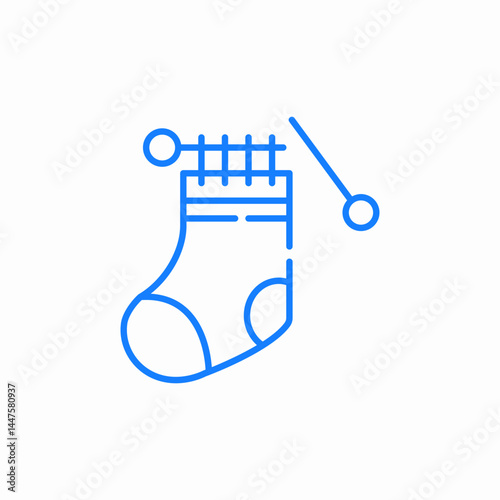 socks knitted blue icon sign vector