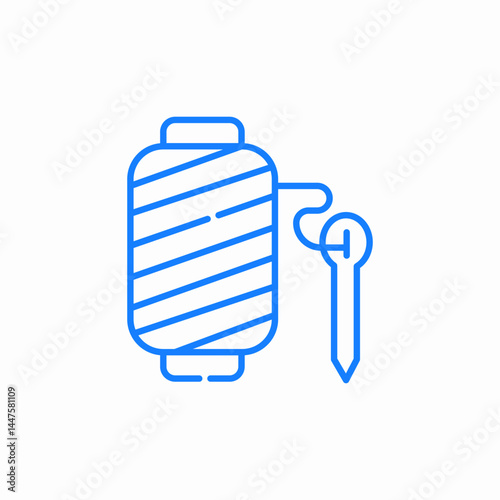 spool thread blue icon sign vector