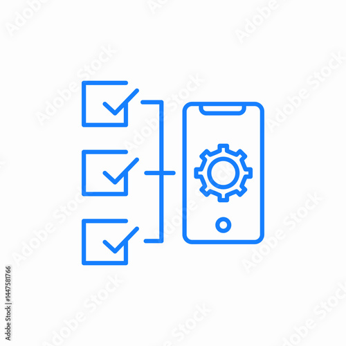 task automation blue icon sign vector