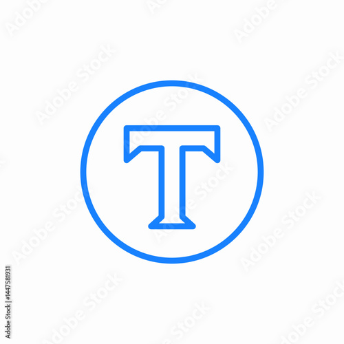 text tool blue icon sign vector